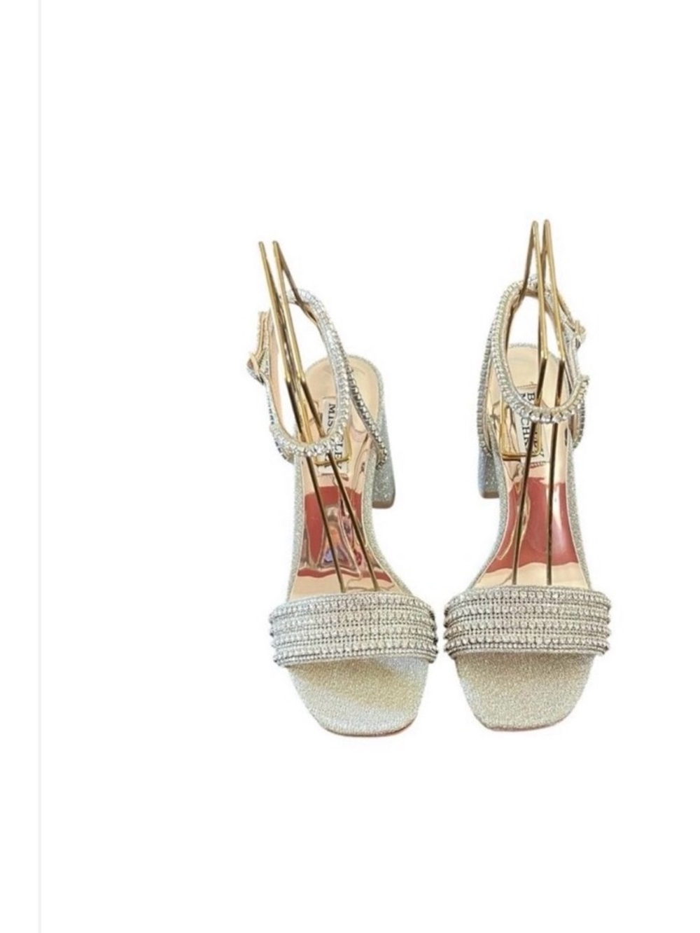 Badgley Mischka Becca Jeweled Dressy Block Heel Sandals NEW Size 6.5